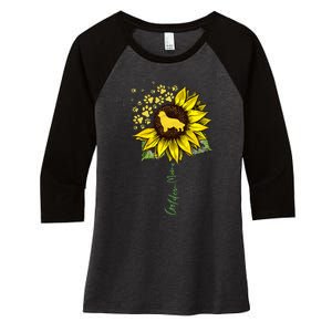 Golden Mom Sunflower Golden Retriever Lover Gifts Dog Mama Women's Tri-Blend 3/4-Sleeve Raglan Shirt