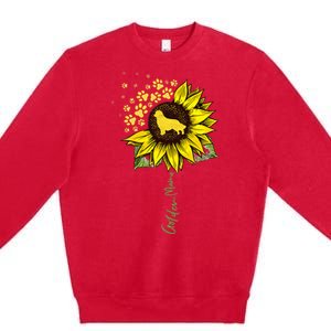 Golden Mom Sunflower Golden Retriever Lover Gifts Dog Mama Premium Crewneck Sweatshirt