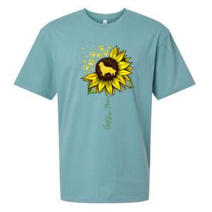 Golden Mom Sunflower Golden Retriever Lover Gifts Dog Mama Sueded Cloud Jersey T-Shirt