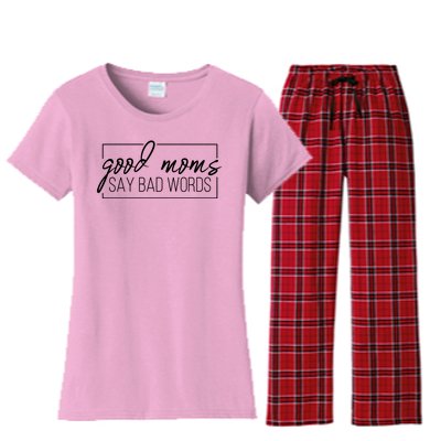 Good Moms Say Bad Words Funny Women's Flannel Pajama Set