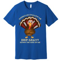 Gobble Me Swallow Funny Thanksgiving Vintage Turkey Trot Cool Gift Premium T-Shirt