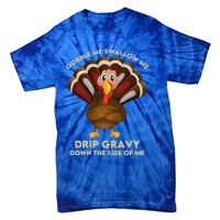 Gobble Me Swallow Funny Thanksgiving Vintage Turkey Trot Cool Gift Tie-Dye T-Shirt