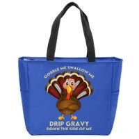 Gobble Me Swallow Funny Thanksgiving Vintage Turkey Trot Cool Gift Zip Tote Bag