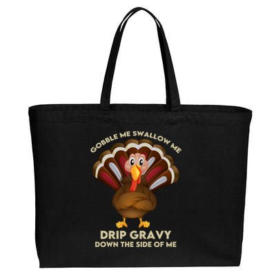 Gobble Me Swallow Funny Thanksgiving Vintage Turkey Trot Cool Gift Cotton Canvas Jumbo Tote