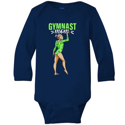 Gymnast Mom Sports Gymnastics Gymnasts Lover Mother Mommy Cute Gift Baby Long Sleeve Bodysuit