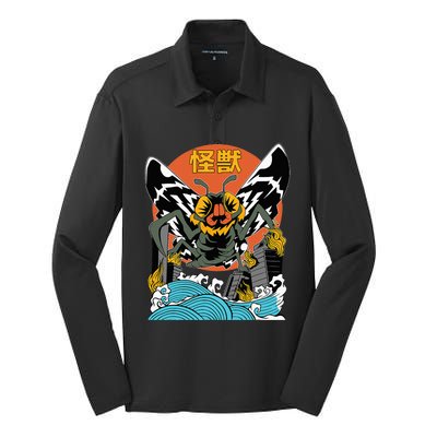 Giant Moth Sunset Japanese Silk Touch Performance Long Sleeve Polo