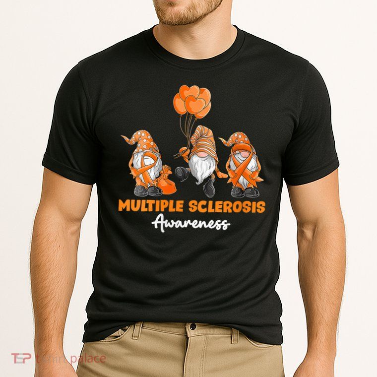 Gnomes Multiple Sclerosis Awareness Orange Ribbon Performance Shirt