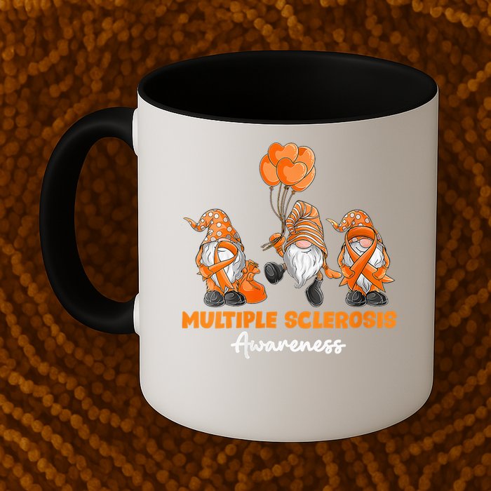 Gnomes Multiple Sclerosis Awareness Orange Ribbon Mug