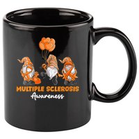 Gnomes Multiple Sclerosis Awareness Orange Ribbon 11oz C Handle Ceramic Mug