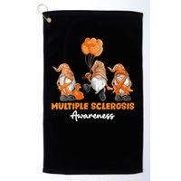 Gnomes Multiple Sclerosis Awareness Orange Ribbon Golf Towel