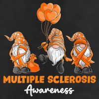 Gnomes Multiple Sclerosis Awareness Orange Ribbon Golf Towel