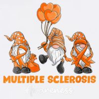 Gnomes Multiple Sclerosis Awareness Orange Ribbon Garment-Dyed Sweatshirt