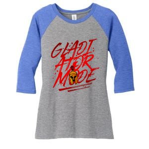 Gladiator Mode Spartan Beast Workout Gym Boxing Mma Gift Women's Tri-Blend 3/4-Sleeve Raglan Shirt