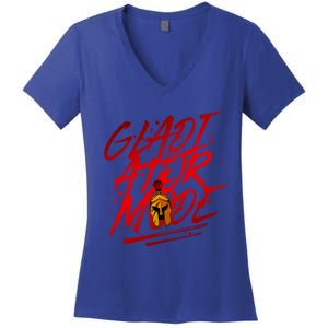 Gladiator Mode Spartan Beast Workout Gym Boxing Mma Gift Women's V-Neck T-Shirt