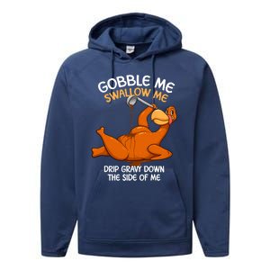 Gobble Me Swallow Me Thanksgiving Turkey Gravy Wap Lyrics Gift Performance Fleece Hoodie