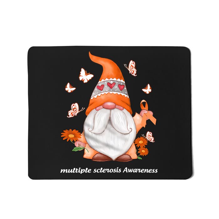 Gnome Multiple Sclerosis Awareness Orange Ribbon Gnome MS Warrior Mousepad