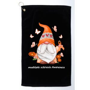 Gnome Multiple Sclerosis Awareness Orange Ribbon Gnome MS Warrior Platinum Collection Golf Towel