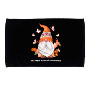 Gnome Multiple Sclerosis Awareness Orange Ribbon Gnome MS Warrior Microfiber Hand Towel