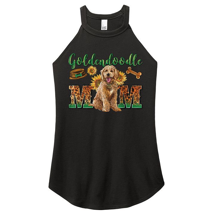 Goldendoodle Mom Sunflowers Goldendoodle Lovers Women's Perfect Tri Rocker Tank
