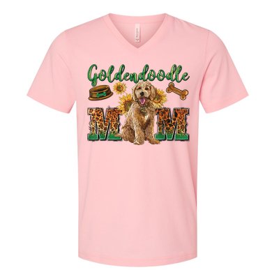 Goldendoodle Mom Sunflowers Goldendoodle Lovers V-Neck T-Shirt