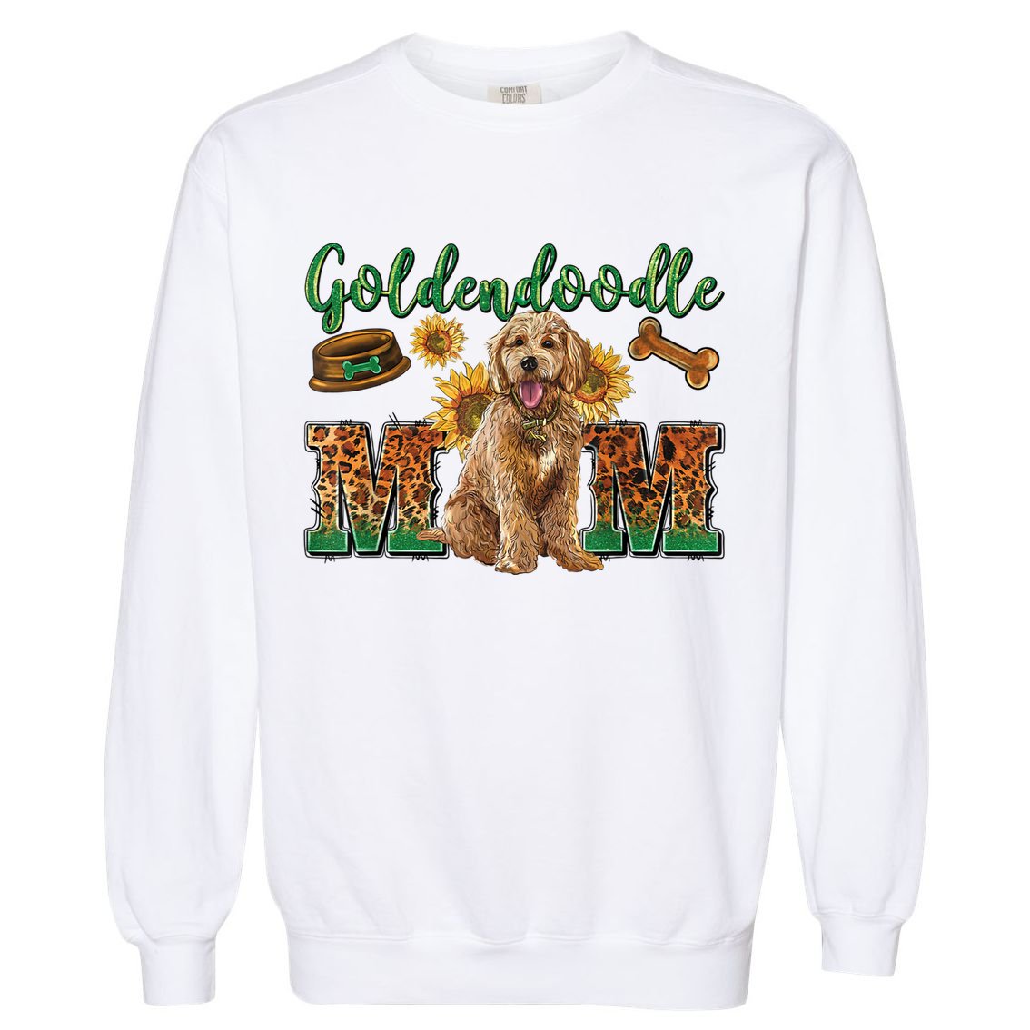 Goldendoodle Mom Sunflowers Goldendoodle Lovers Garment-Dyed Sweatshirt