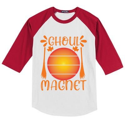 Ghoul Magnet Spooky Ghost Moon Halloween Witch Monster Ghost Cute Gift Kids Colorblock Raglan Jersey