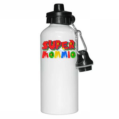 Gamer Mommio Super Mom Mothers Day Funny Gift From Son Daughter Aluminum Water Bottle 