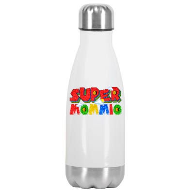 Gamer Mommio Super Mom Mothers Day Funny Gift From Son Daughter Stainless Steel Insulated Water Bottle