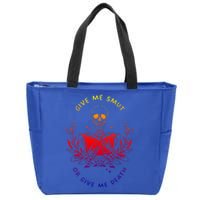 Give Me Smut Or Give Me Death Skeleton Book Lover Gift Zip Tote Bag