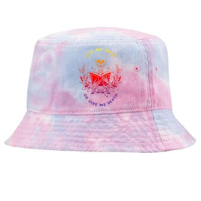 Give Me Smut Or Give Me Death Skeleton Book Lover Gift Tie-Dyed Bucket Hat