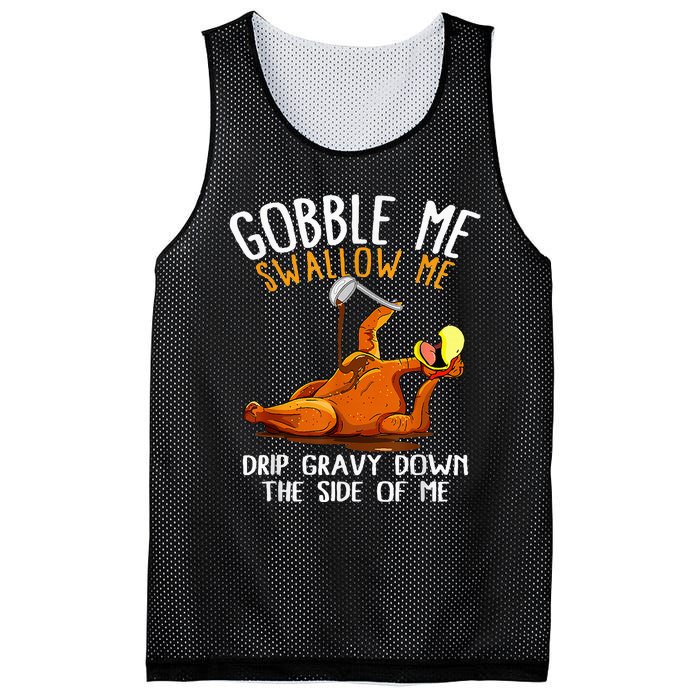 Gobble Me Swallow Me   Funny Thanksgiving Mesh Reversible Basketball Jersey Tank