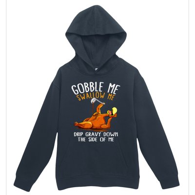 Gobble Me Swallow Me   Funny Thanksgiving Urban Pullover Hoodie