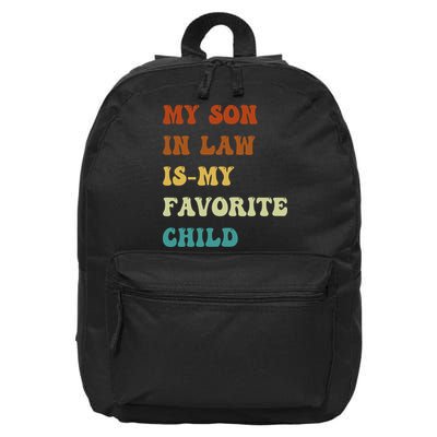 Groovy My Son In Law Is My Favorite Child Funny Son In Law 16 in Basic Backpack