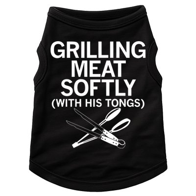 Grilling Meat Softly With His Tongs Funny Grilling Bbq Meaningful Gift Doggie Tank