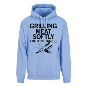 Grilling Meat Softly With His Tongs Funny Grilling Bbq Meaningful Gift Unisex Surf Hoodie