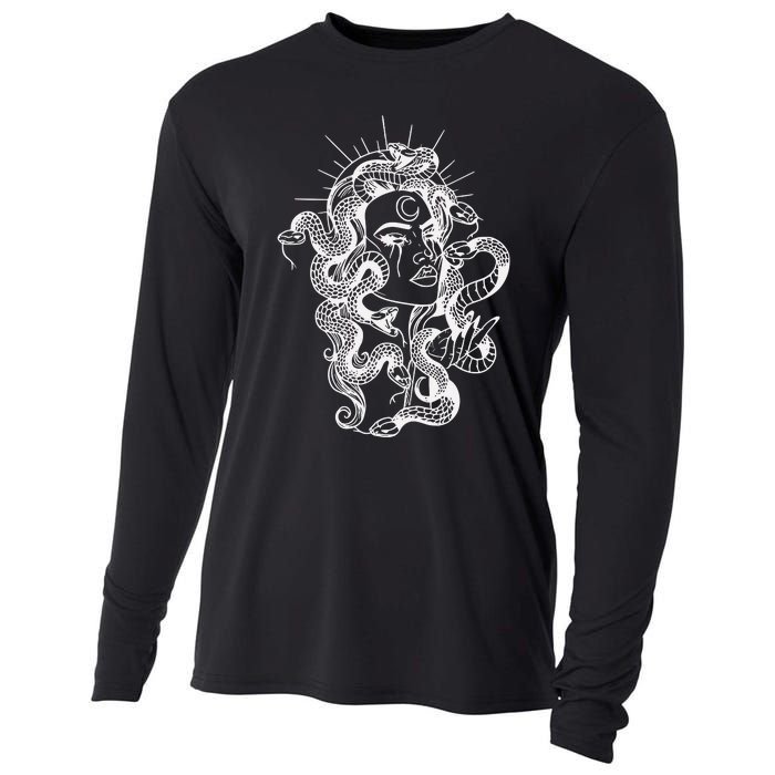 Greek Mythology Snakes Head Witch Cooling Performance Long Sleeve Crew