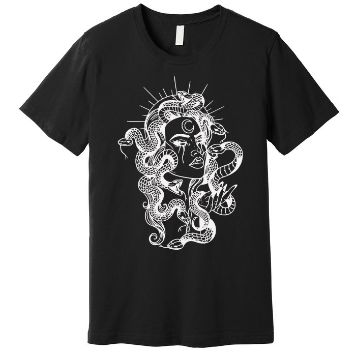 Greek Mythology Snakes Head Witch Premium T-Shirt