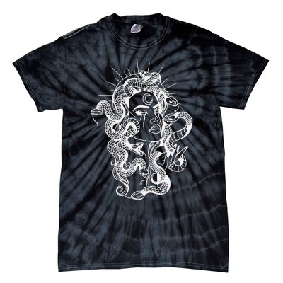 Greek Mythology Snakes Head Witch Tie-Dye T-Shirt