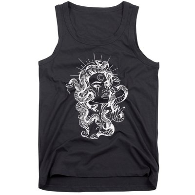 Greek Mythology Snakes Head Witch Tank Top