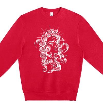 Greek Mythology Snakes Head Witch Premium Crewneck Sweatshirt