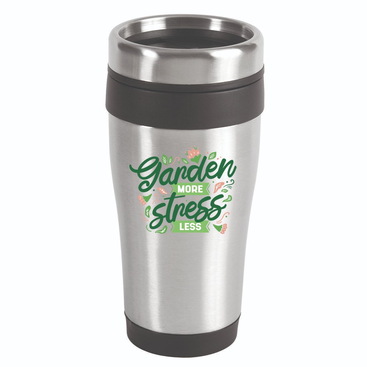 Garden More Stress Less 16oz Travel Tumbler