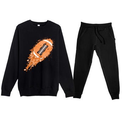 Gameday Multiple Sclerosis Awareness America Football Lover Support Premium Crewneck Sweatsuit Set