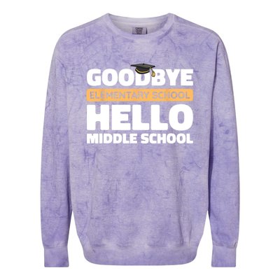 Goodbye Middle School Hello High School 8th Grade Graduation Colorblast Crewneck Sweatshirt