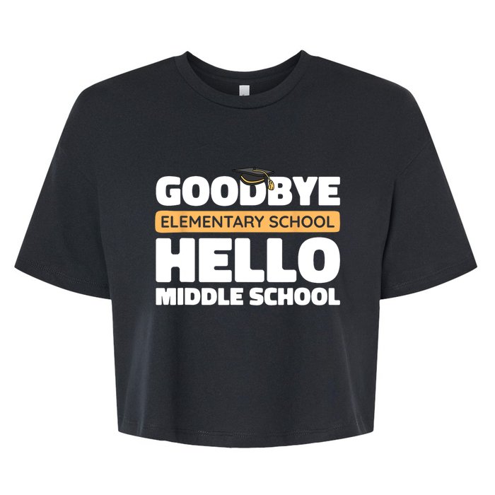 Goodbye Middle School Hello High School 8th Grade Graduation Bella+Canvas Jersey Crop Tee