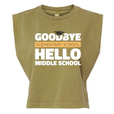 Goodbye Middle School Hello High School 8th Grade Graduation Garment-Dyed Women's Muscle Tee