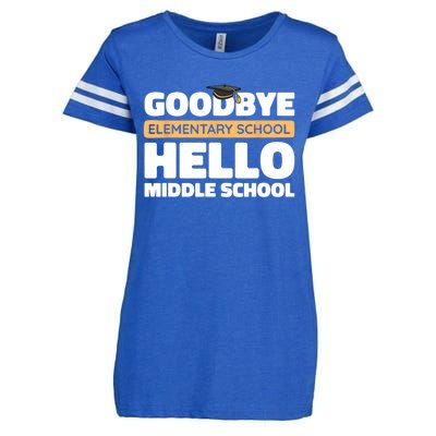 Goodbye Middle School Hello High School 8th Grade Graduation Enza Ladies Jersey Football T-Shirt