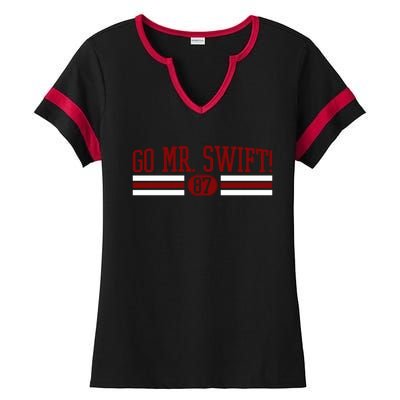 Go Mr Swift Kansas Football Ladies Halftime Notch Neck Tee