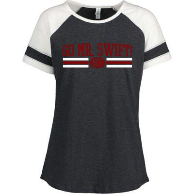 Go Mr Swift Kansas Football Enza Ladies Jersey Colorblock Tee