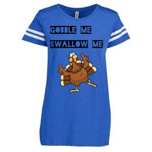 Gobble Me Swallow Me Dancing Turkey Gift Enza Ladies Jersey Football T-Shirt