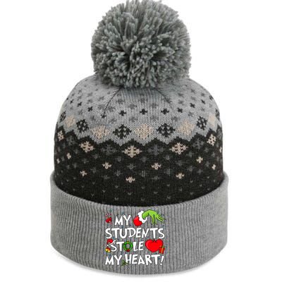 Grinchmas My Student Stole My Heart Christmas Holiday Season Teacher The Baniff Cuffed Pom Beanie